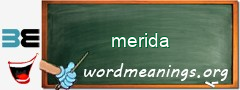 WordMeaning blackboard for merida